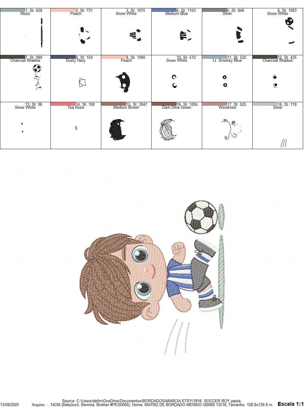 Soccer player embroidery designs - Baby Boy machine embroidery file - Boy with soccer ball file - Instant digital download pes jef dst hus