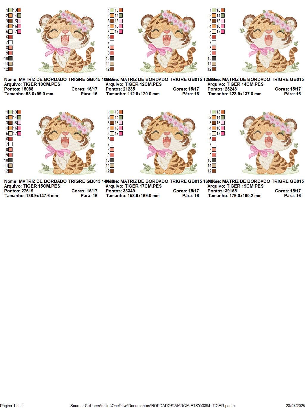 Baby Tiger embroidery design - Female Forest Wild Animal machine embroidery pattern - Boy file - Instant digital download pes jef dst hus