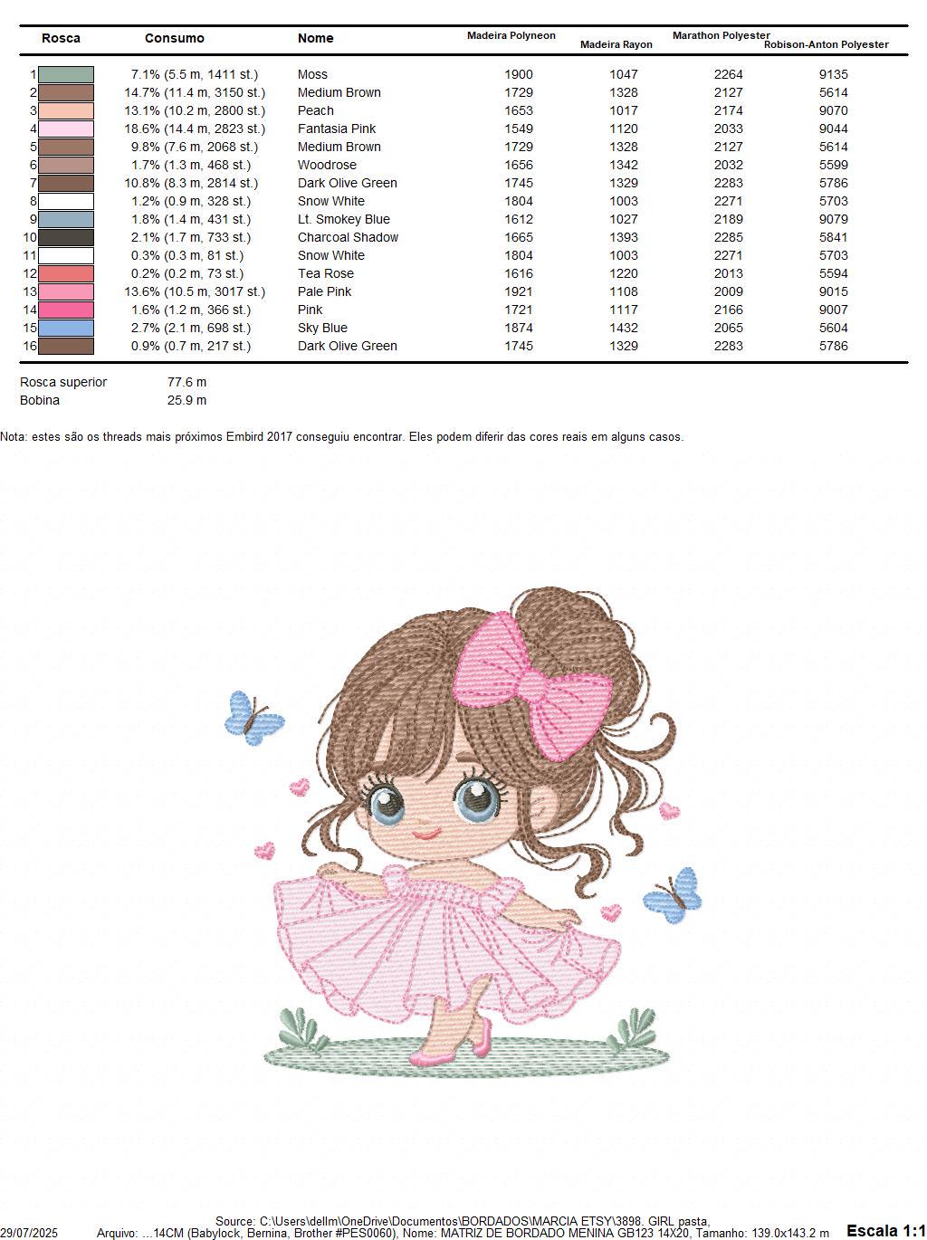 Baby girl with pink dress embroidery designs - Princess with long hair and lace machine embroidery pattern - Instant digital download pes