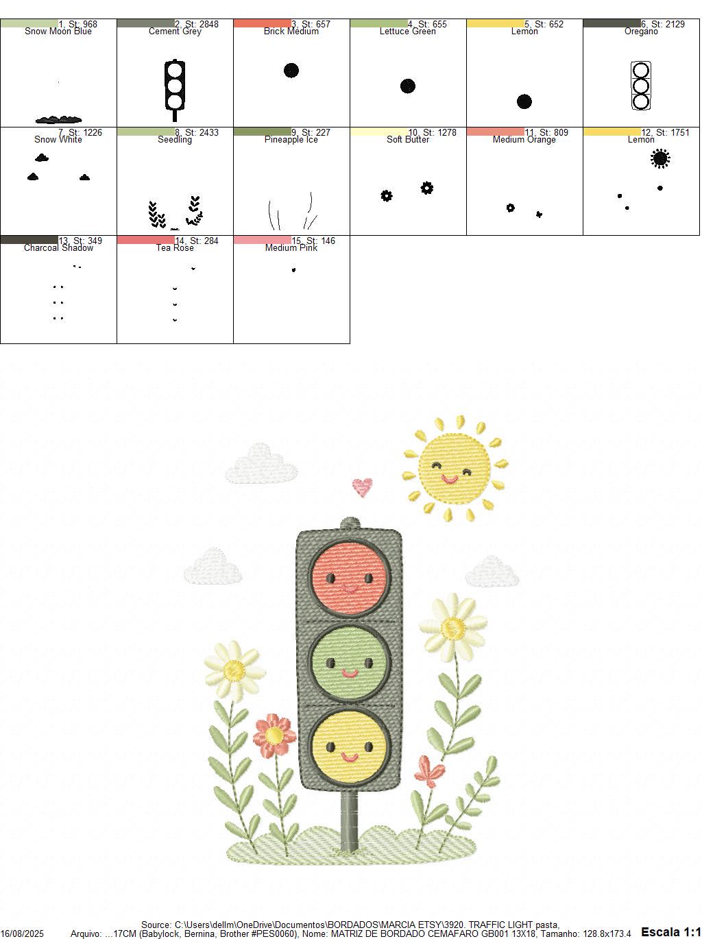 Traffic Lights embroidery design - Stop light machine embroidery pattern - Baby Boy Vehicle - Red Yellow Green - Instant digital download
