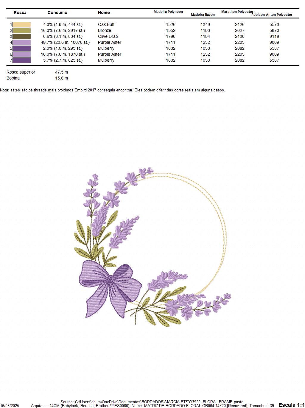 Frame with lavender flowers embroidery designs - Floral Laurel Shape machine embroidery pattern - Baby girl file - Instant digital download