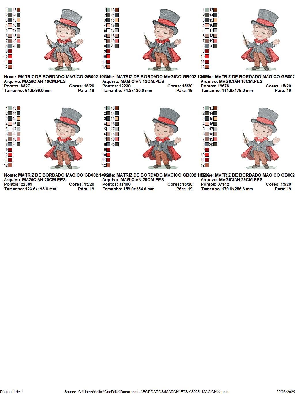Magician embroidery designs - Circus presenter with top hat and coat machine embroidery pattern - Baby Boy file - Instant digital download