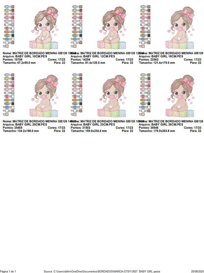 Baby Girl embroidery designs - Baby girl with pacifier machine embroidery pattern - Young Toddler file - Instant digital download pes jef