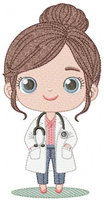 Doctor embroidery designs - Hospital Nurse machine embroidery pattern - Baby girl Medical Health Doctor file - Instant digital download pes