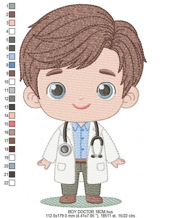 Doctor embroidery designs - Hospital Nurse machine embroidery pattern - Baby boy Medical Health Doctor file - Instant digital download pes