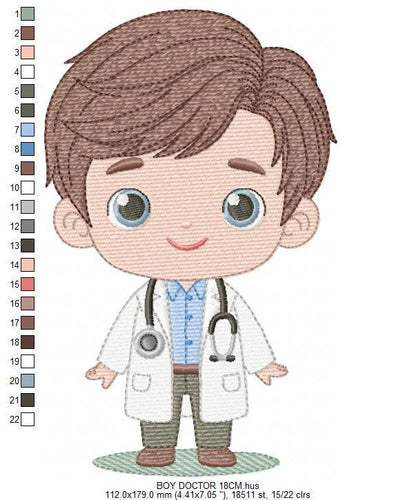 Doctor embroidery designs - Hospital Nurse machine embroidery pattern - Baby boy Medical Health Doctor file - Instant digital download pes