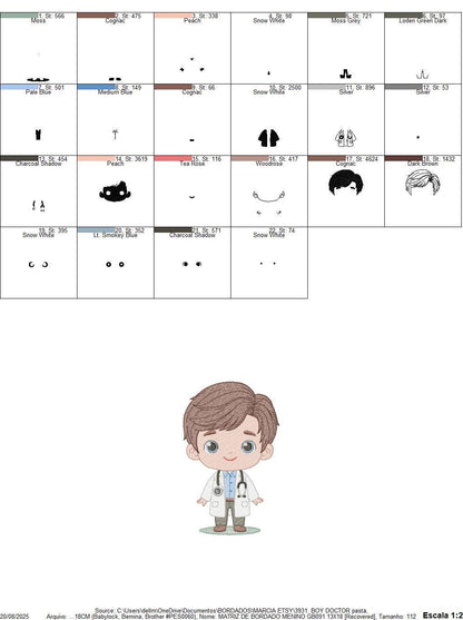 Doctor embroidery designs - Hospital Nurse machine embroidery pattern - Baby boy Medical Health Doctor file - Instant digital download pes