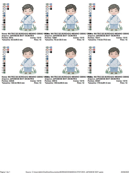 Japanese Boy embroidery design - Boy with kimono machine embroidery pattern - Asian Baby boy file -Instant digital download pes jef dst hus