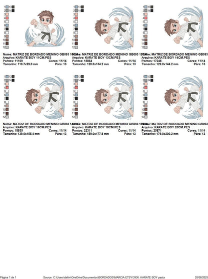 Karate Fighter embroidery designs - Baby Boy athlete with kimono machine embroidery file - Instant digital download pes jef dst hus vp3 xxx
