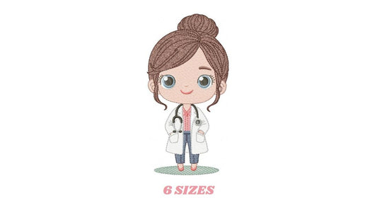 Doctor embroidery designs - Hospital Nurse machine embroidery pattern - Baby girl Medical Health Doctor file - Instant digital download pes