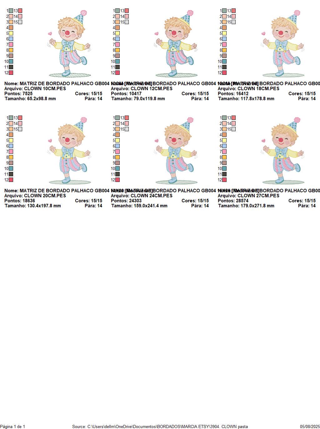 Circus Clown embroidery designs - Clown with funny hat machine embroidery pattern - Baby Boy file - Instant digital download pes jef dst hus