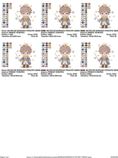 Prince embroidery designs - Knight King with crown machine embroidery pattern - Baby boy Fairytale file - Instant digital download pes jef