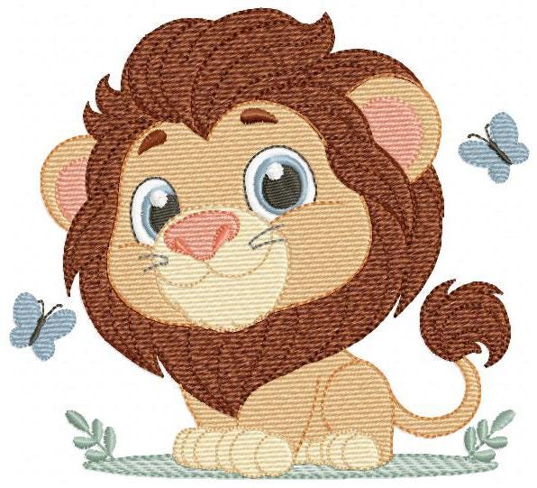 Lion embroidery designs - Safari wild animal machine embroidery pattern - Africa Lion king - Instant digital download pes jef dst hus vp3