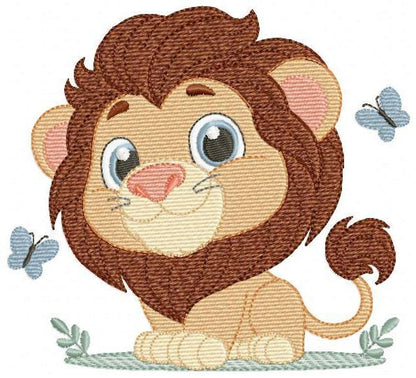 Lion embroidery designs - Safari wild animal machine embroidery pattern - Africa Lion king - Instant digital download pes jef dst hus vp3