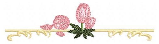 Flower line embroidery designs - Roses divider machine embroidery pattern - Mother Grandma Kitchen towel file - Instant download pes jef dst