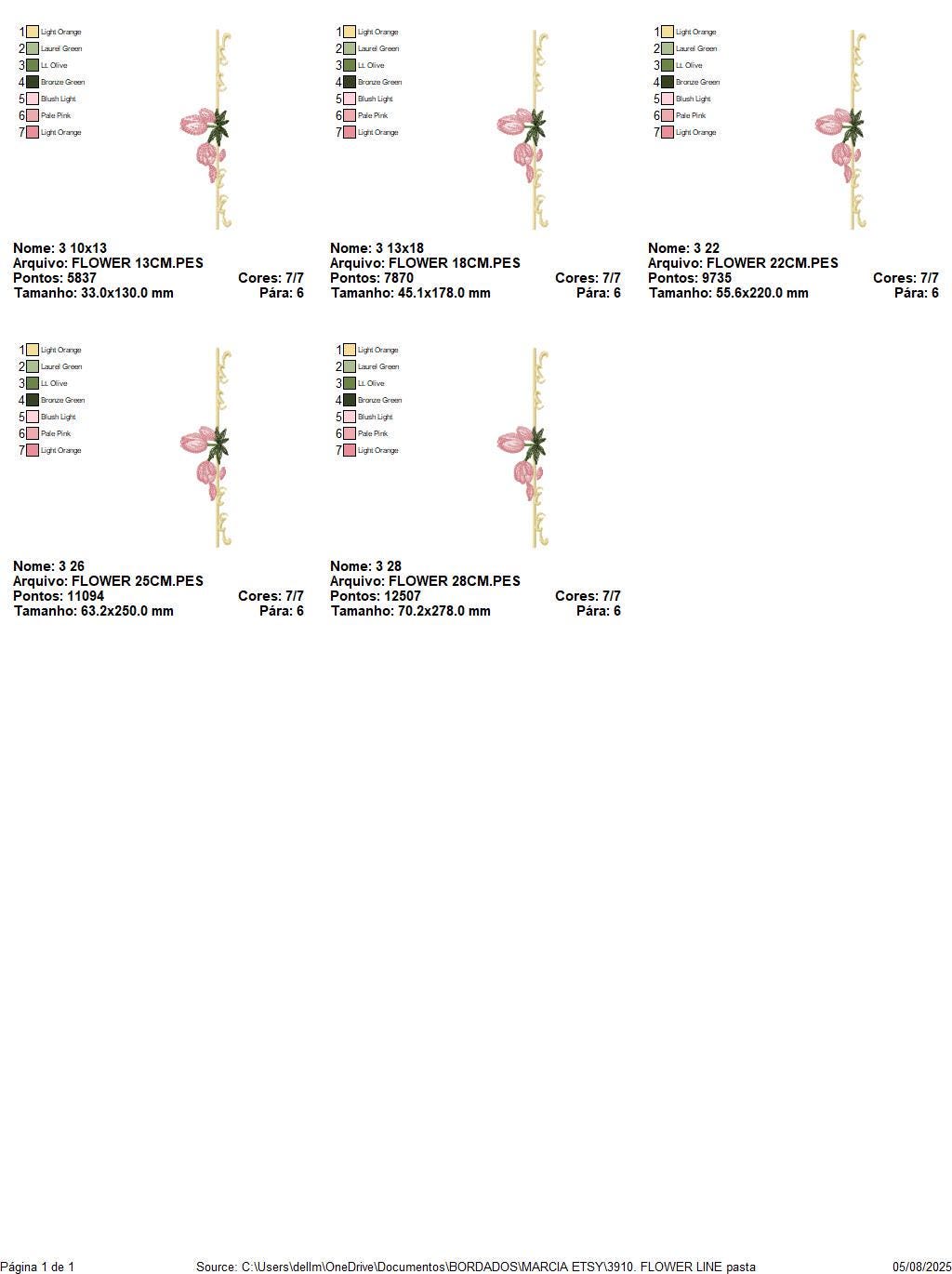 Flower line embroidery designs - Roses divider machine embroidery pattern - Mother Grandma Kitchen towel file - Instant download pes jef dst
