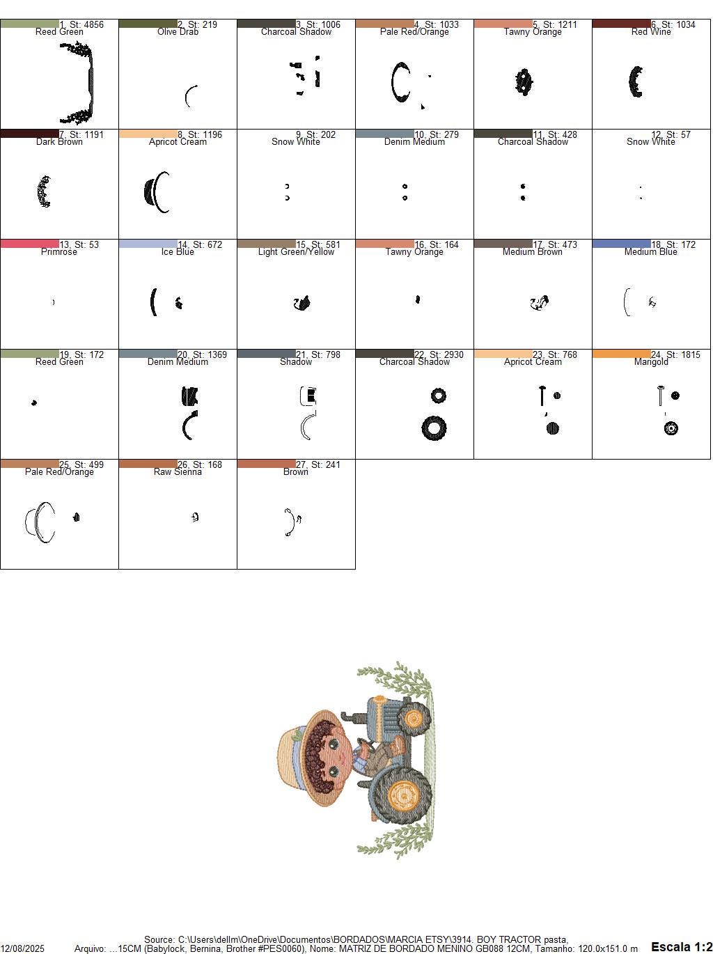 Boy with tractor embroidery designs - Baby Boy Farmer machine embroidery pattern - Tractor Child file - Instant download pes jef dst hus vp3