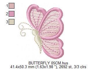 Mini Butterfly embroidery design - Delicate small butterfly machine embroidery pattern - Mini embroidery file - Instant digital download pes