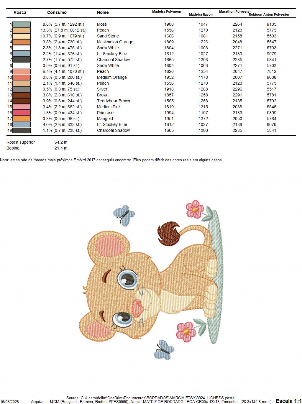 Lioness embroidery designs - Safari wild animal machine embroidery pattern - Baby girl file - Female Lion - Instant digital download pes jef