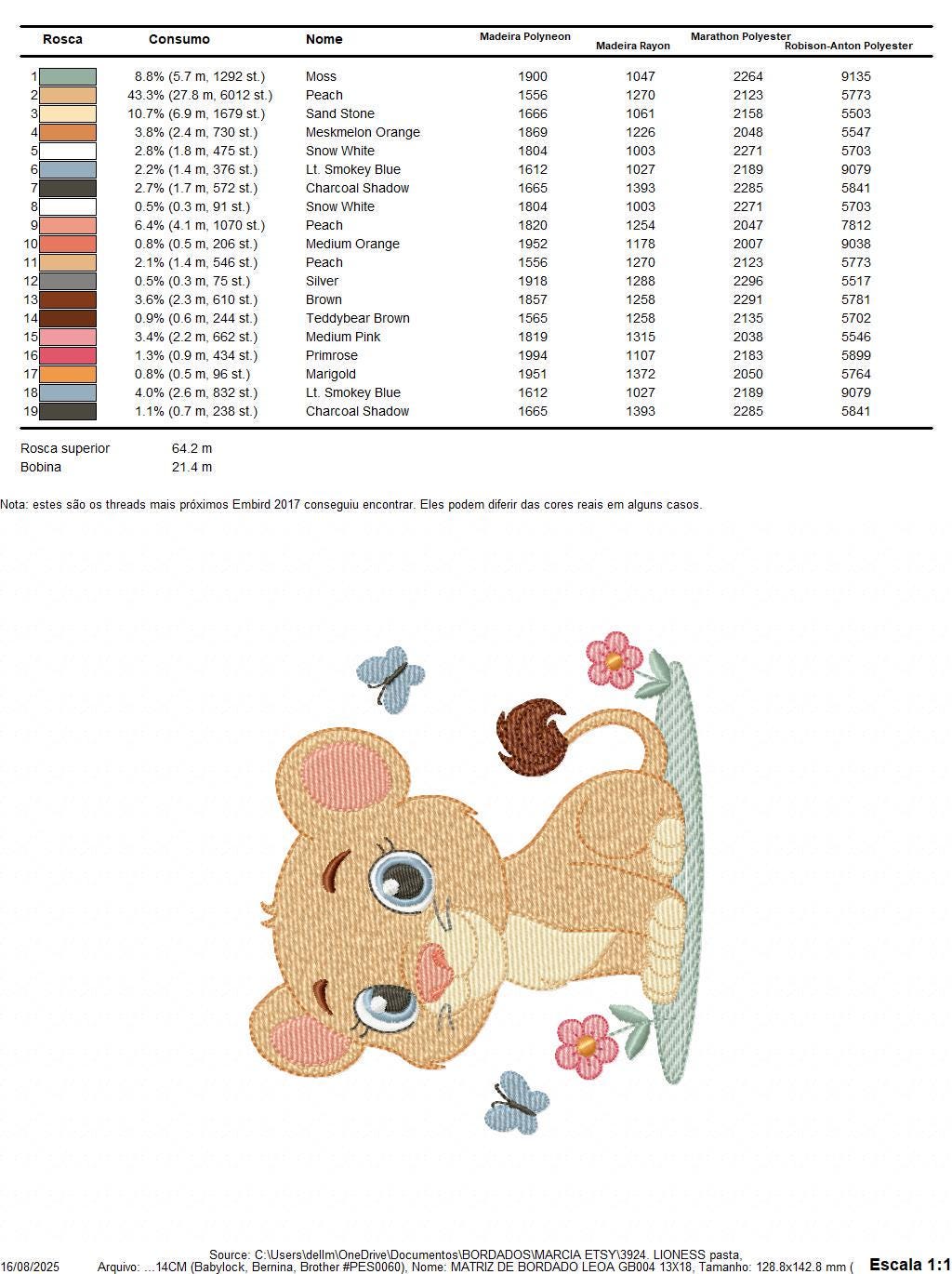 Lioness embroidery designs - Safari wild animal machine embroidery pattern - Baby girl file - Female Lion - Instant digital download pes jef