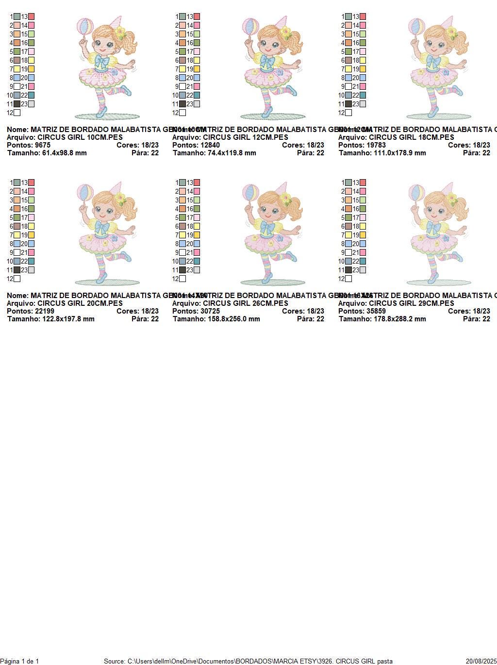 Circus Clown Girl embroidery designs - Juggler with funny hat machine embroidery pattern - Baby Girl file - instant digital download pes jef