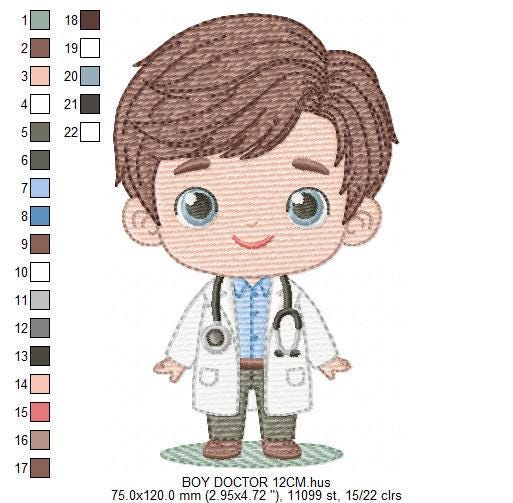 Doctor embroidery designs - Hospital Nurse machine embroidery pattern - Baby boy Medical Health Doctor file - Instant digital download pes