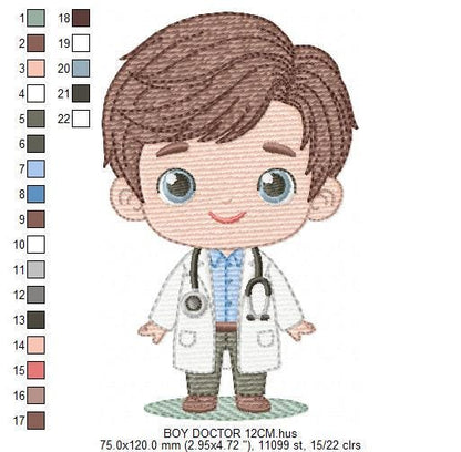 Doctor embroidery designs - Hospital Nurse machine embroidery pattern - Baby boy Medical Health Doctor file - Instant digital download pes