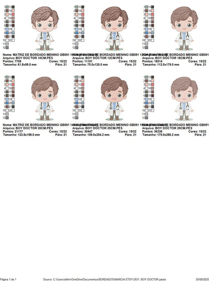 Doctor embroidery designs - Hospital Nurse machine embroidery pattern - Baby boy Medical Health Doctor file - Instant digital download pes