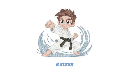 Karate Fighter embroidery designs - Baby Boy athlete with kimono machine embroidery file - Instant digital download pes jef dst hus vp3 xxx