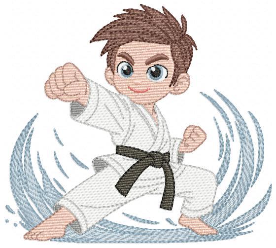Karate Fighter embroidery designs - Baby Boy athlete with kimono machine embroidery file - Instant digital download pes jef dst hus vp3 xxx