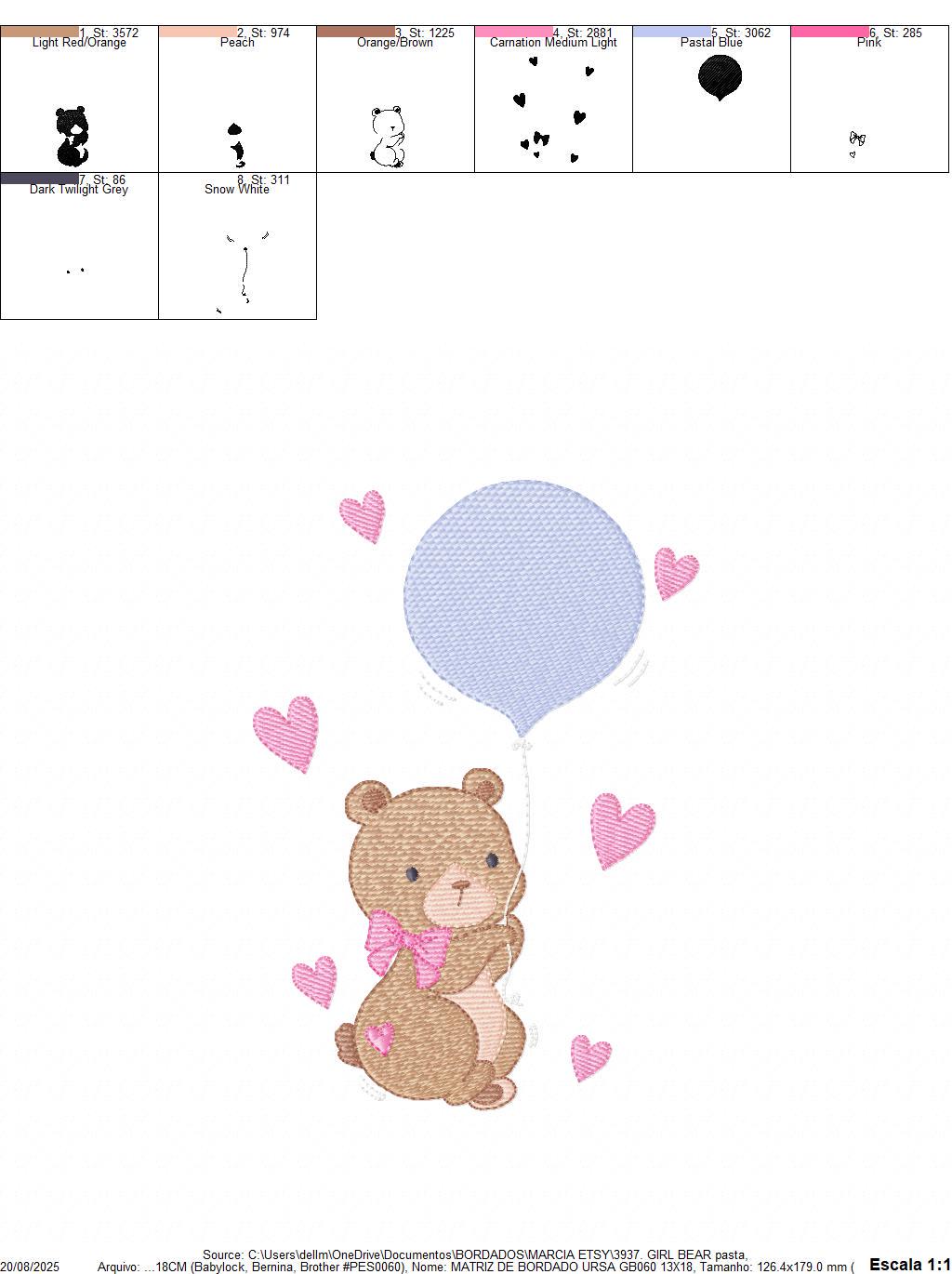 Bear with balloons embroidery designs - Teddy bear with toys embroidery design machine embroidery pattern - Baby party - Instant download