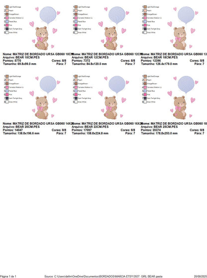 Bear with balloons embroidery designs - Teddy bear with toys embroidery design machine embroidery pattern - Baby party - Instant download