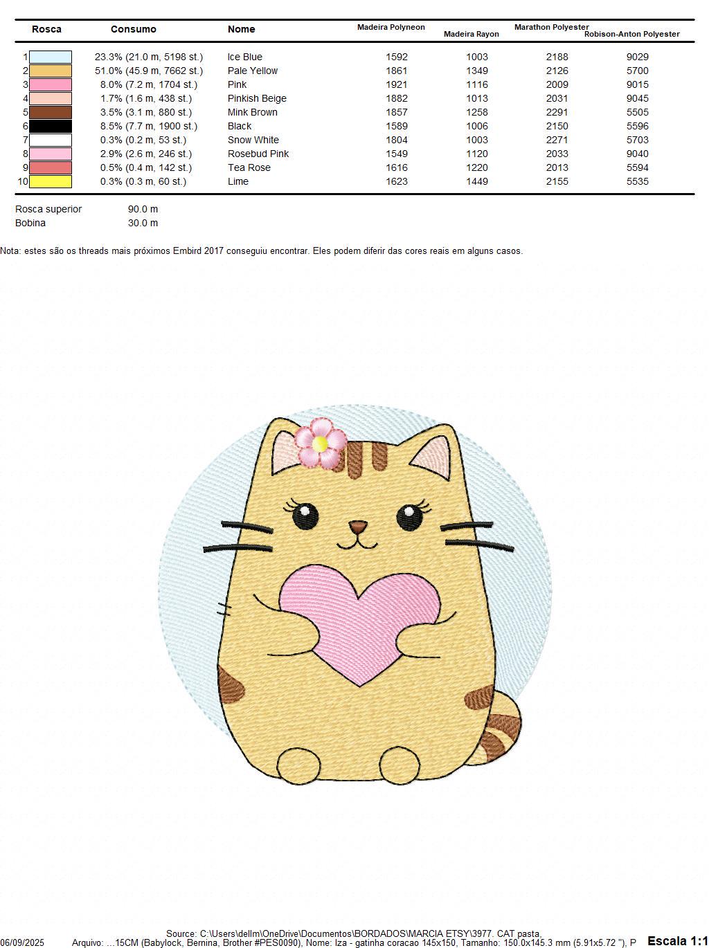 Female Cat with heart embroidery design - Female Kitty with flowers machine embroidery pattern - Baby girl file - Instant digital download