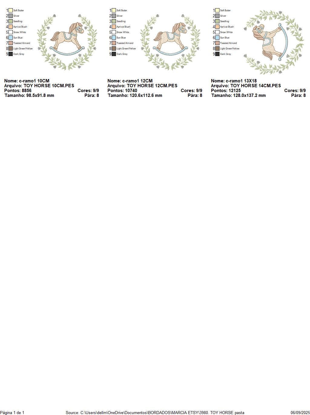 Toy Horse embroidery design - Baby boy rocking horse laurel frame machine embroidery pattern - Instant digital download pes jef hus dst vp3