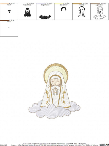 Holy Mary embroidery designs - Holy Virgin Mary machine embroidery pattern - Catholic religious file - Hail Mary - Instant digital download
