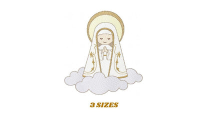 Holy Mary embroidery designs - Holy Virgin Mary machine embroidery pattern - Catholic religious file - Hail Mary - Instant digital download