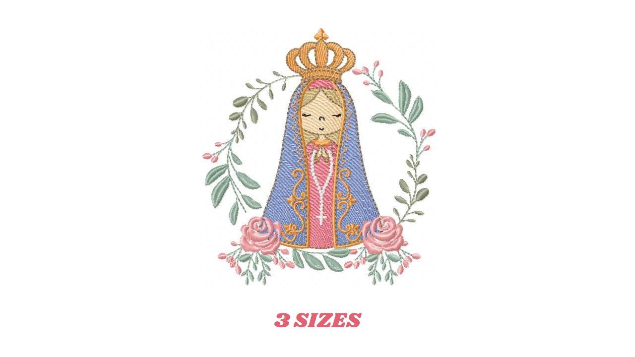 Holy Mary embroidery designs - Holy Virgin Mary machine embroidery pattern - Catholic religious file - Hail Mary - Instant digital download