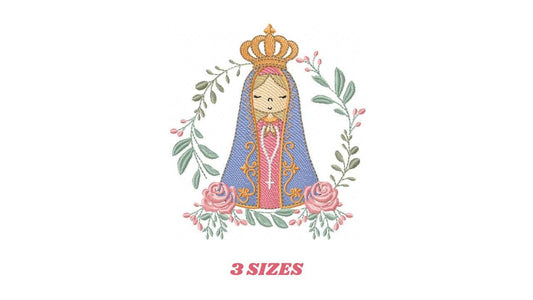 Holy Mary embroidery designs - Holy Virgin Mary machine embroidery pattern - Catholic religious file - Hail Mary - Instant digital download