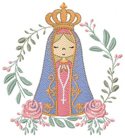 Holy Mary embroidery designs - Holy Virgin Mary machine embroidery pattern - Catholic religious file - Hail Mary - Instant digital download