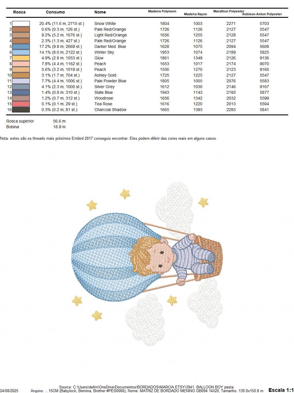 Hot air Balloon embroidery designs - Baby Boy in a Balloon with clouds machine embroidery pattern - Instant digital download pes jef dst vp3