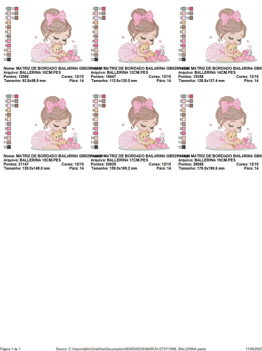 Baby girl Princess embroidery designs - Ballerina with teddy bear machine embroidery pattern - Ballet Dancer with flowers - Instant download