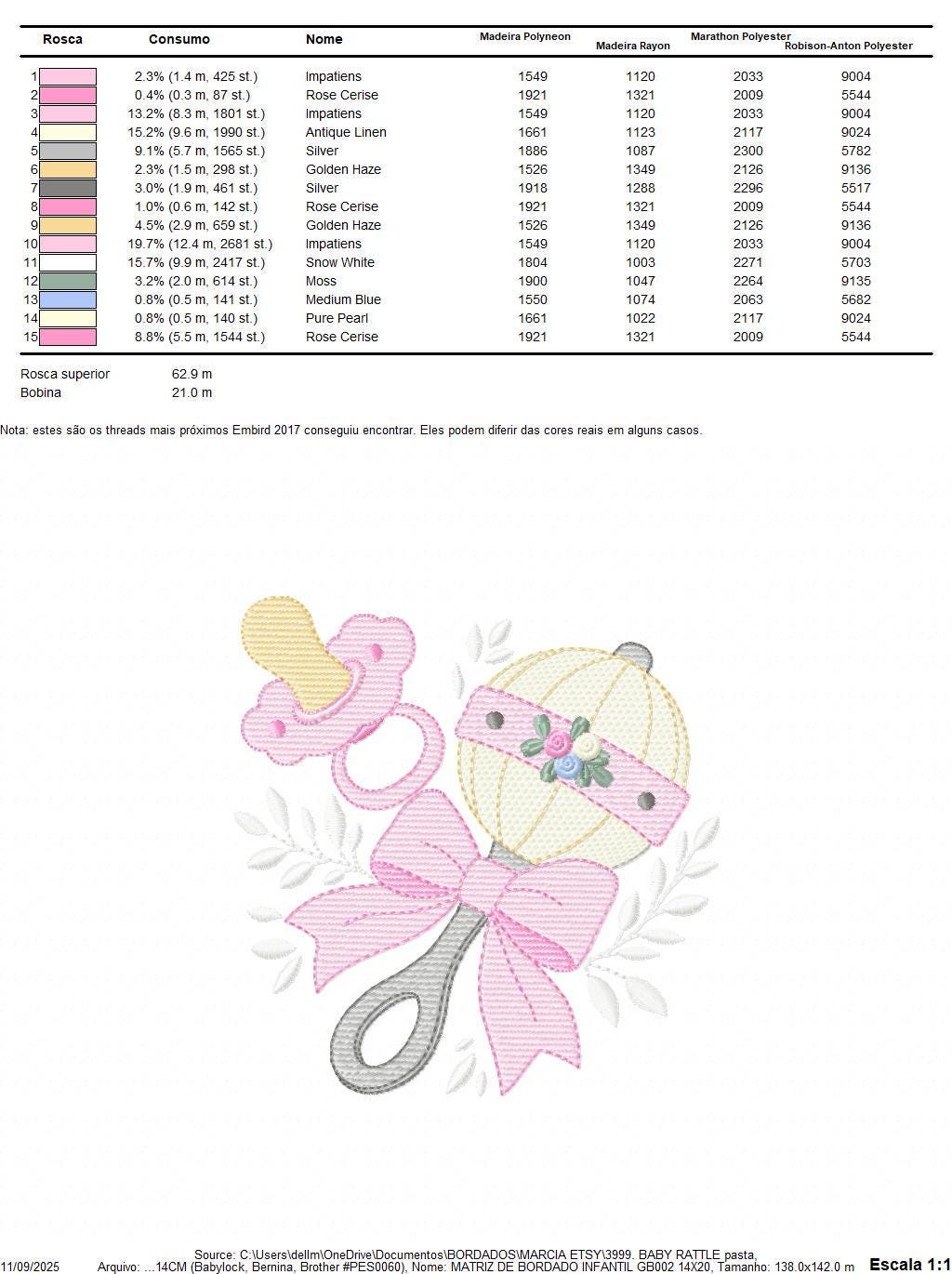 Baby girl rattle and pacifier embroidery designs - Newborn toy machine embroidery pattern - Princess pink bow lace - Instant download pes