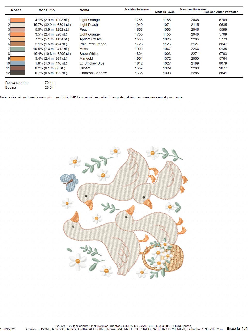 Goose Family embroidery designs - Ducks with flowers machine embroidery pattern - Farm ranch animals - Instant digital download pes jef dst