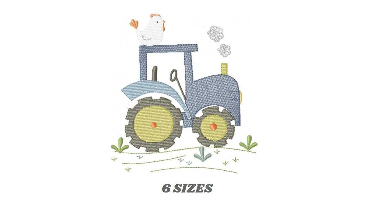 Farm Tractor embroidery designs - Car Truck machine embroidery pattern - Baby boy file - Instant digital download pes jef dst hus vp3 xxx