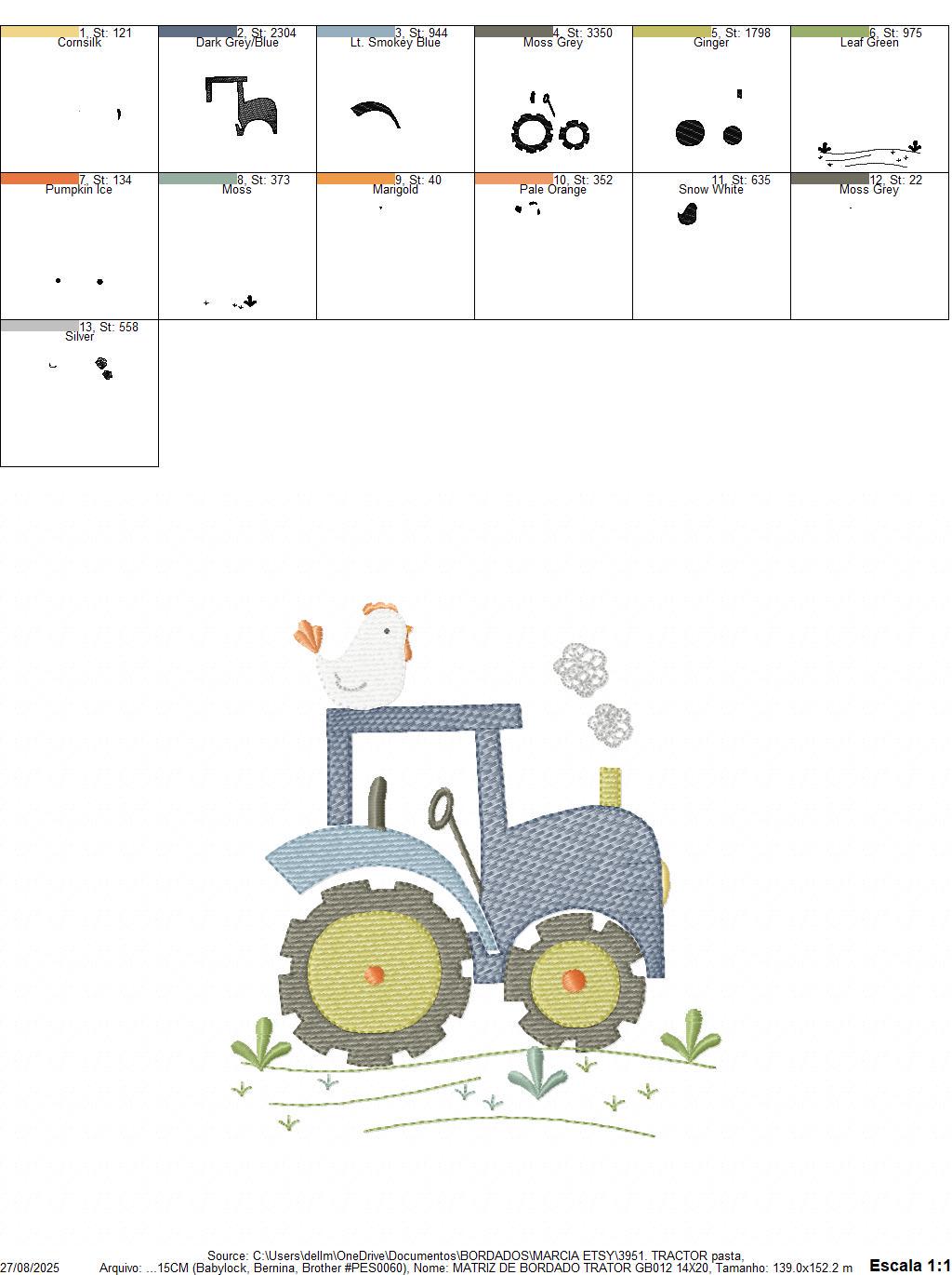 Farm Tractor embroidery designs - Car Truck machine embroidery pattern - Baby boy file - Instant digital download pes jef dst hus vp3 xxx