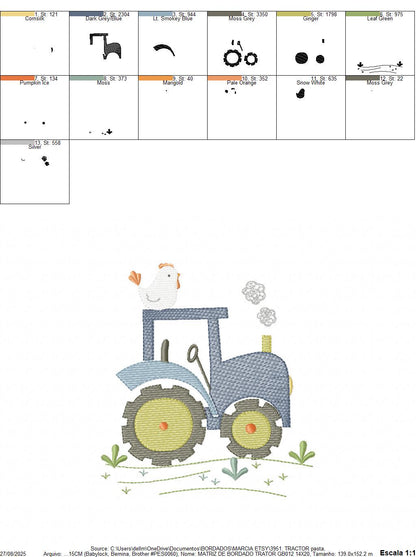 Farm Tractor embroidery designs - Car Truck machine embroidery pattern - Baby boy file - Instant digital download pes jef dst hus vp3 xxx