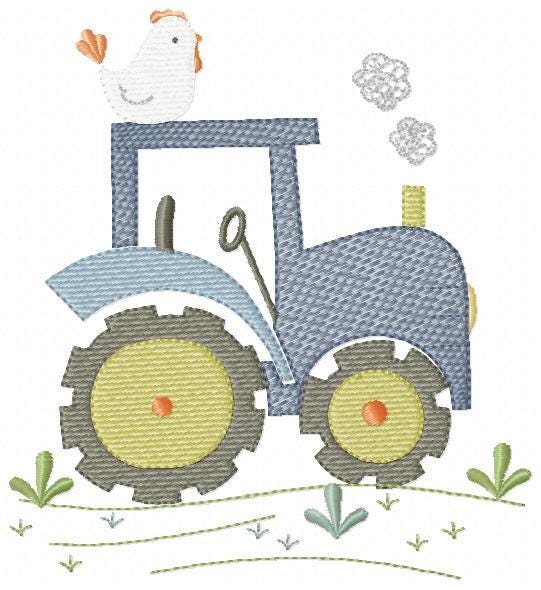 Farm Tractor embroidery designs - Car Truck machine embroidery pattern - Baby boy file - Instant digital download pes jef dst hus vp3 xxx