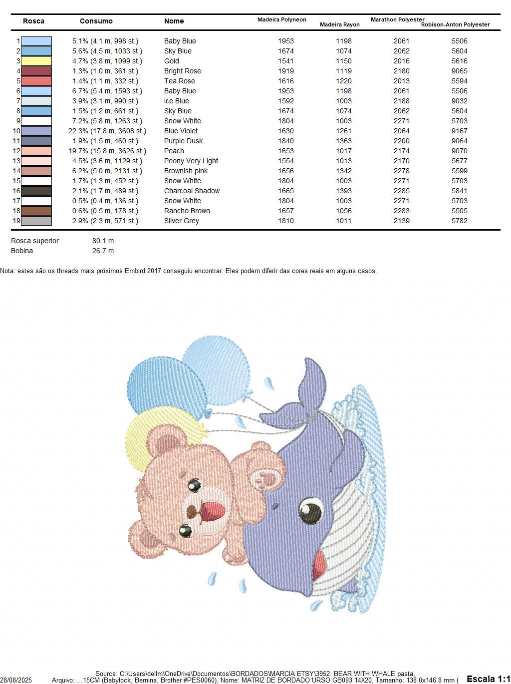 Bear with Whale embroidery designs - Ocean Animal with balloons machine embroidery pattern - Sea Life Baby Boy - Instant digital download