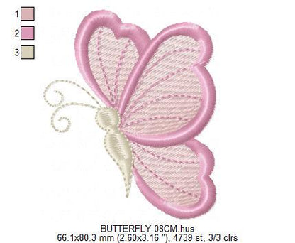 Mini Butterfly embroidery design - Delicate small butterfly machine embroidery pattern - Mini embroidery file - Instant digital download pes
