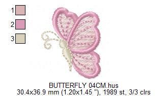Mini Butterfly embroidery design - Delicate small butterfly machine embroidery pattern - Mini embroidery file - Instant digital download pes